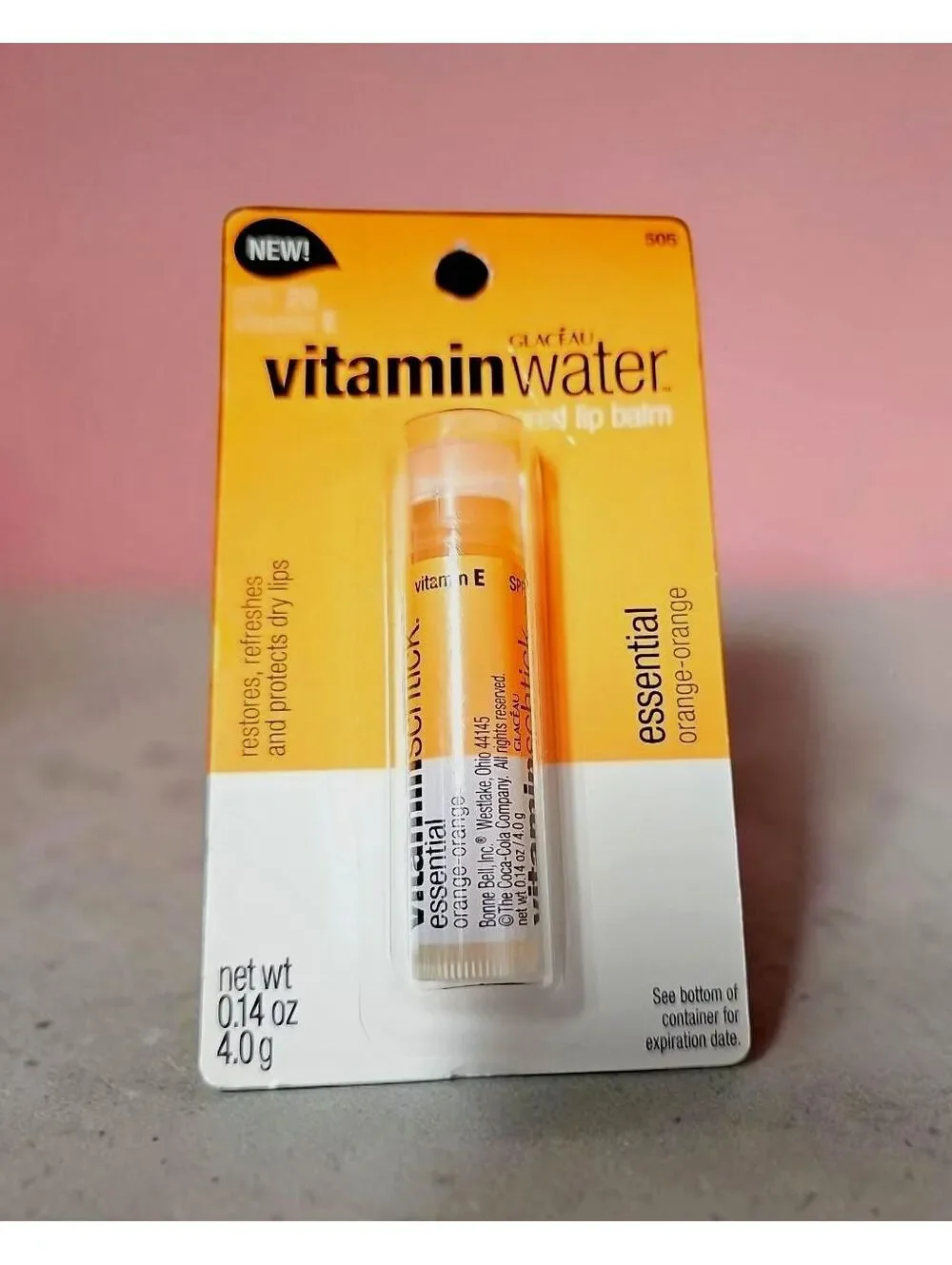 Rare Vitaminwater Essential Orange-Orange Lip Balm, Discontinued, Sealed, USA